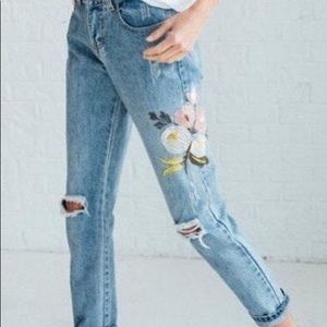 ZARA Embroidered Jeans
